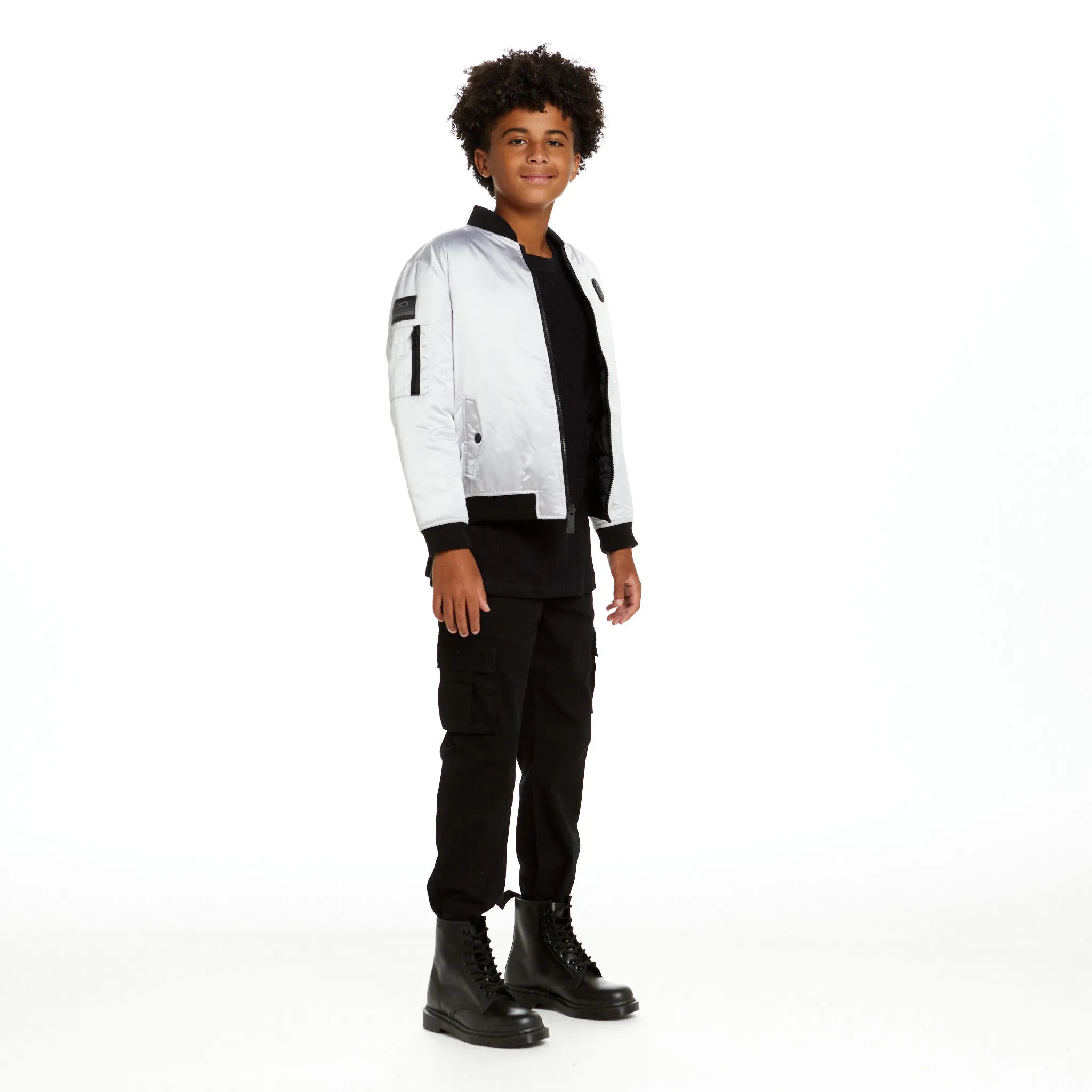 SPACEONE x Andy & Evan®| Reversible Bomber Jacket | Galaxy White