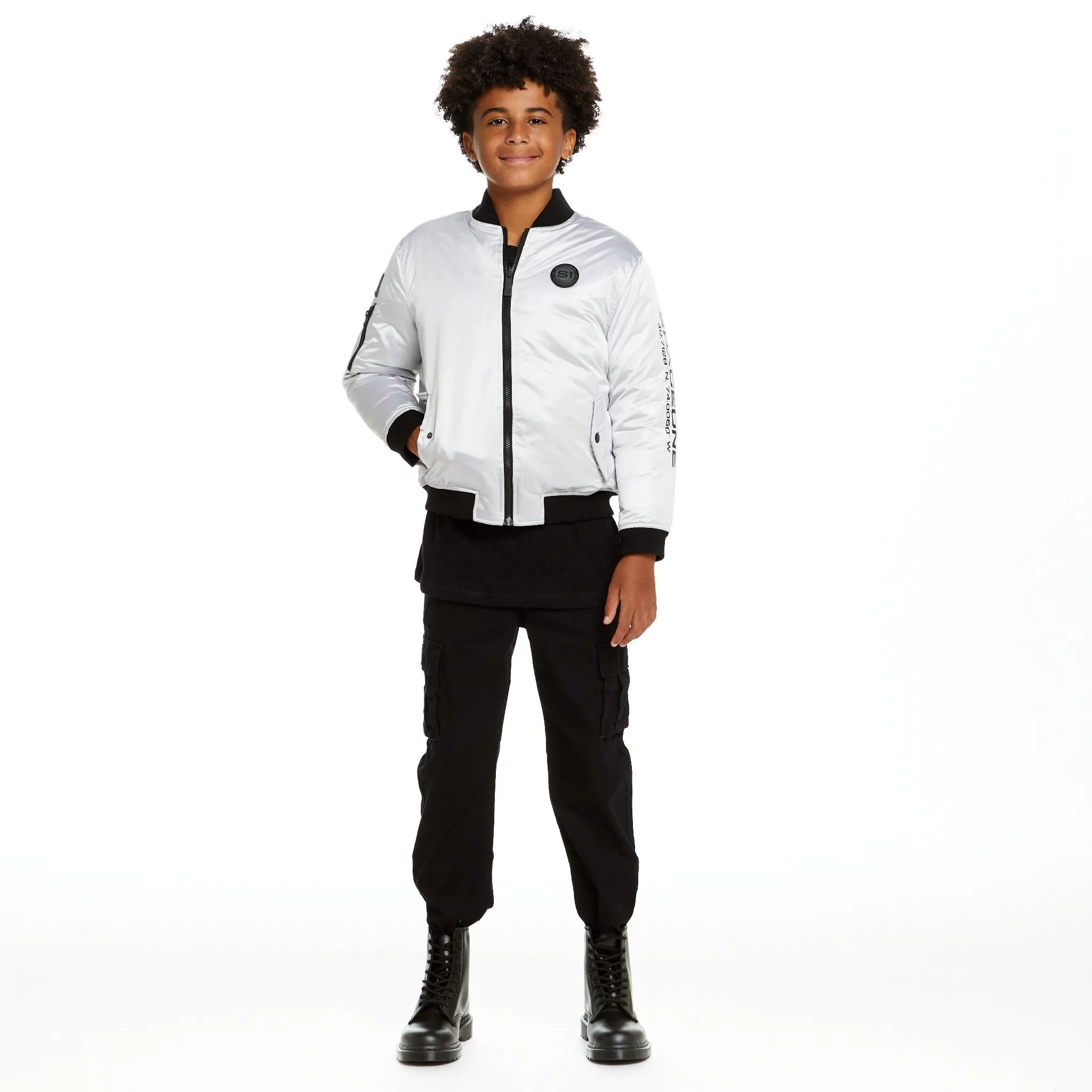 SPACEONE x Andy & Evan®| Reversible Bomber Jacket | Galaxy White