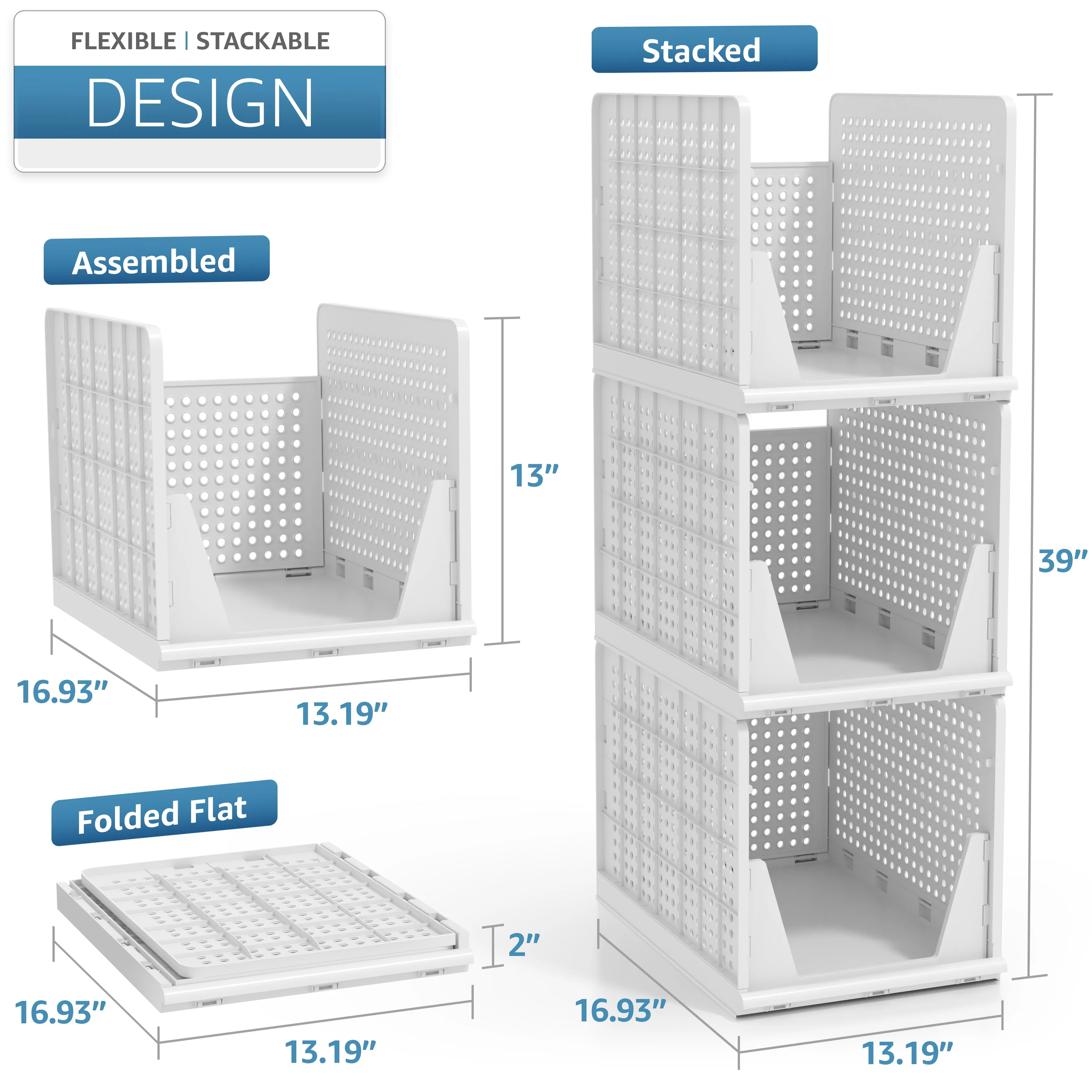 Stackable Shelf Organizer (Set of 3)