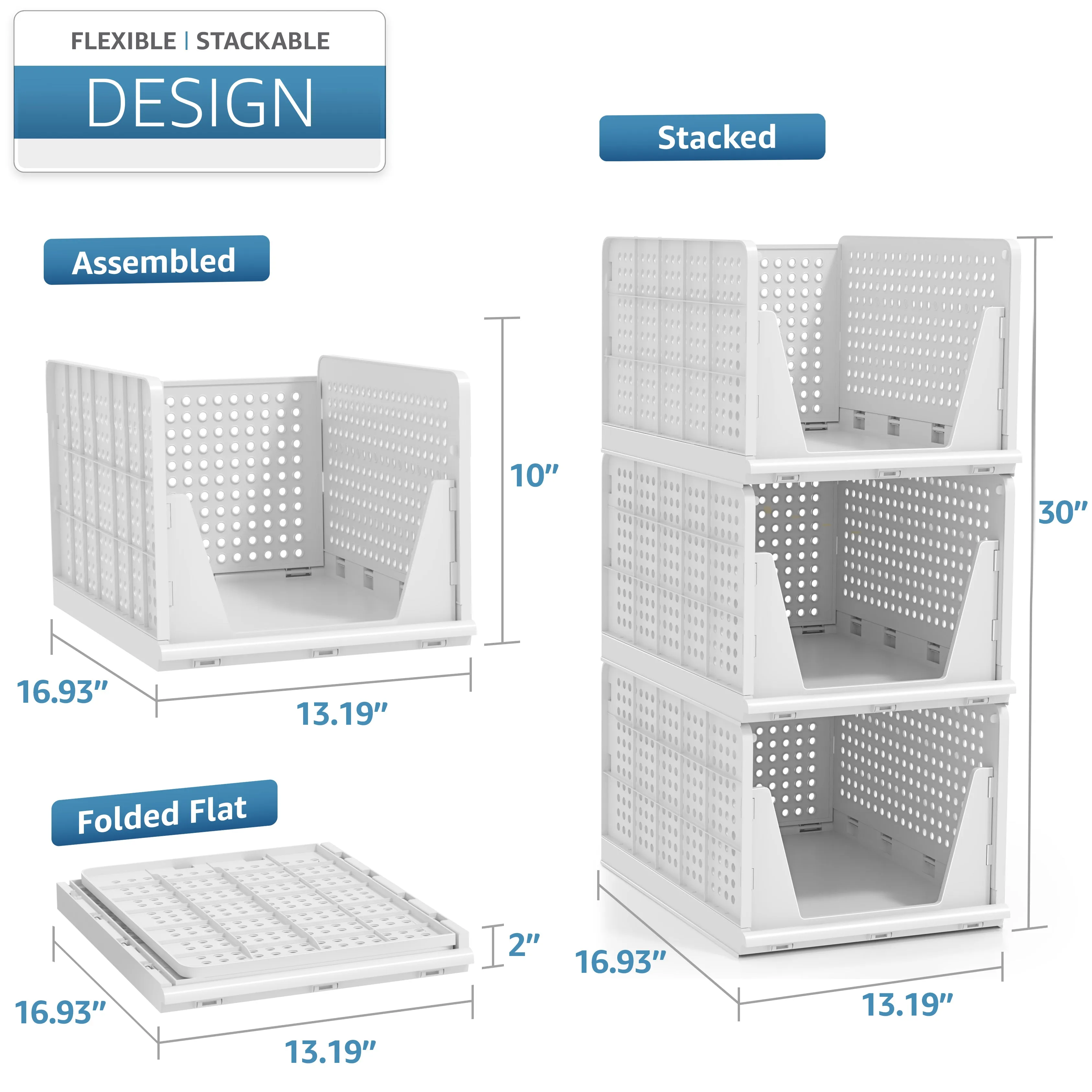 Stackable Shelf Organizer (Set of 3)