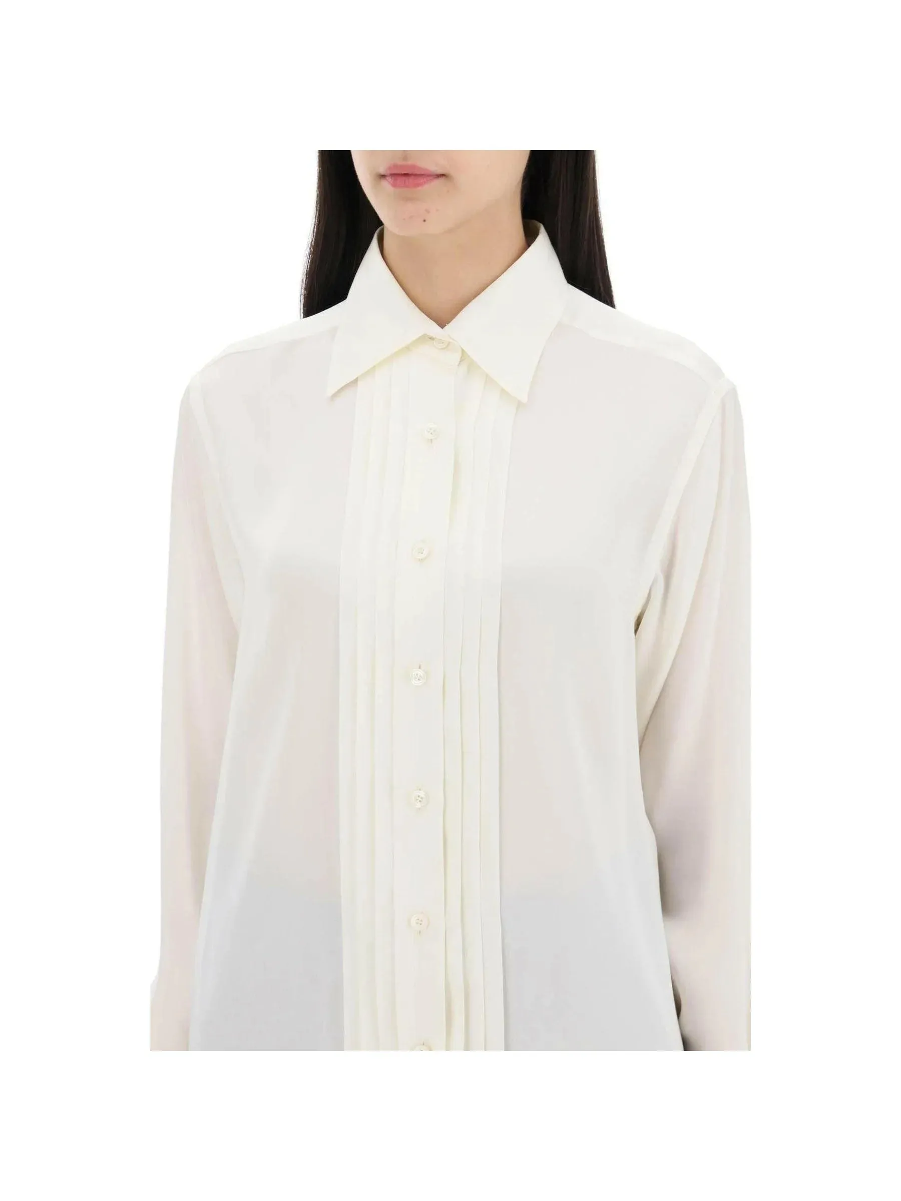 Tuxedo Shirt in Charmeuse