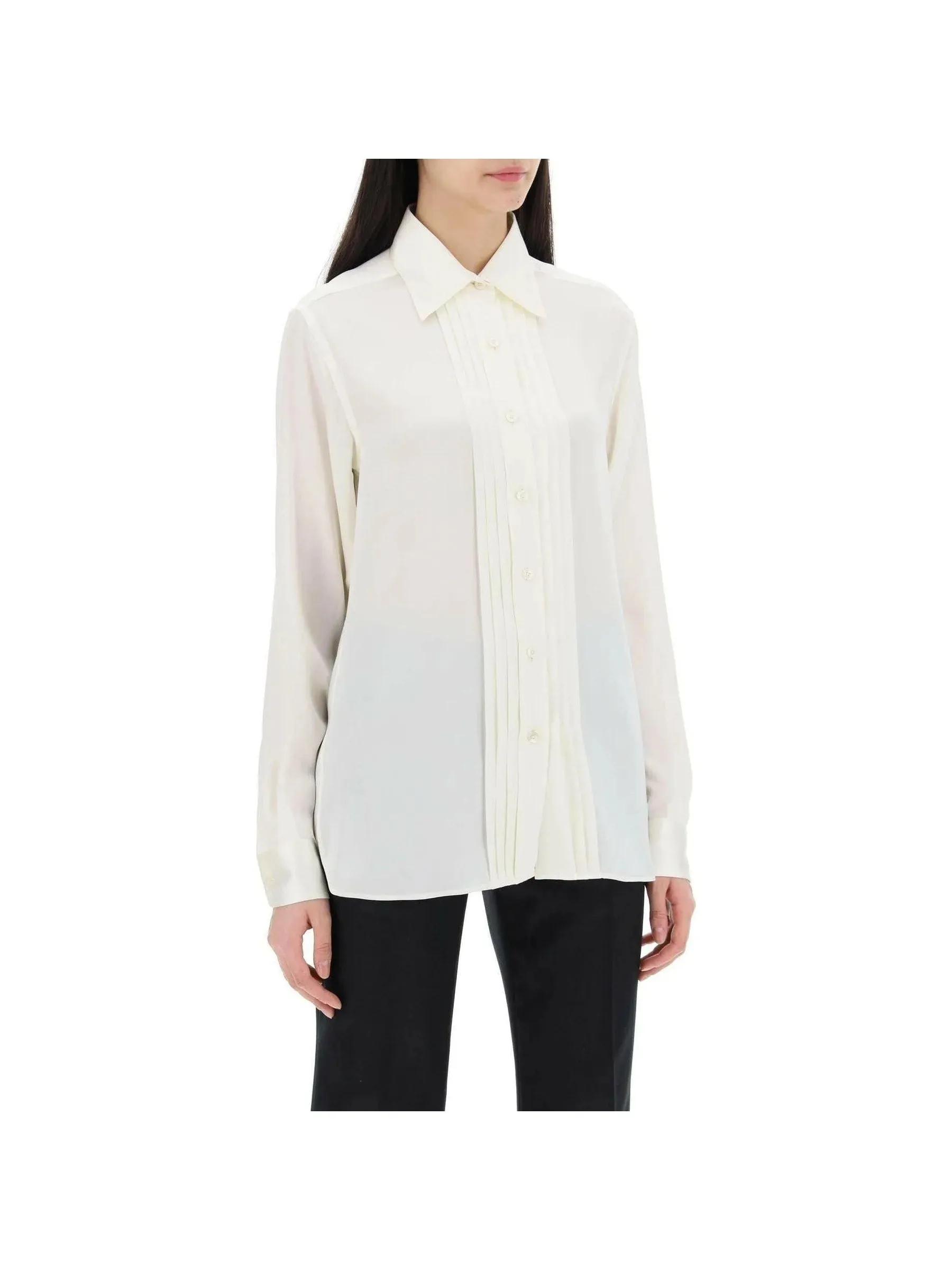 Tuxedo Shirt in Charmeuse