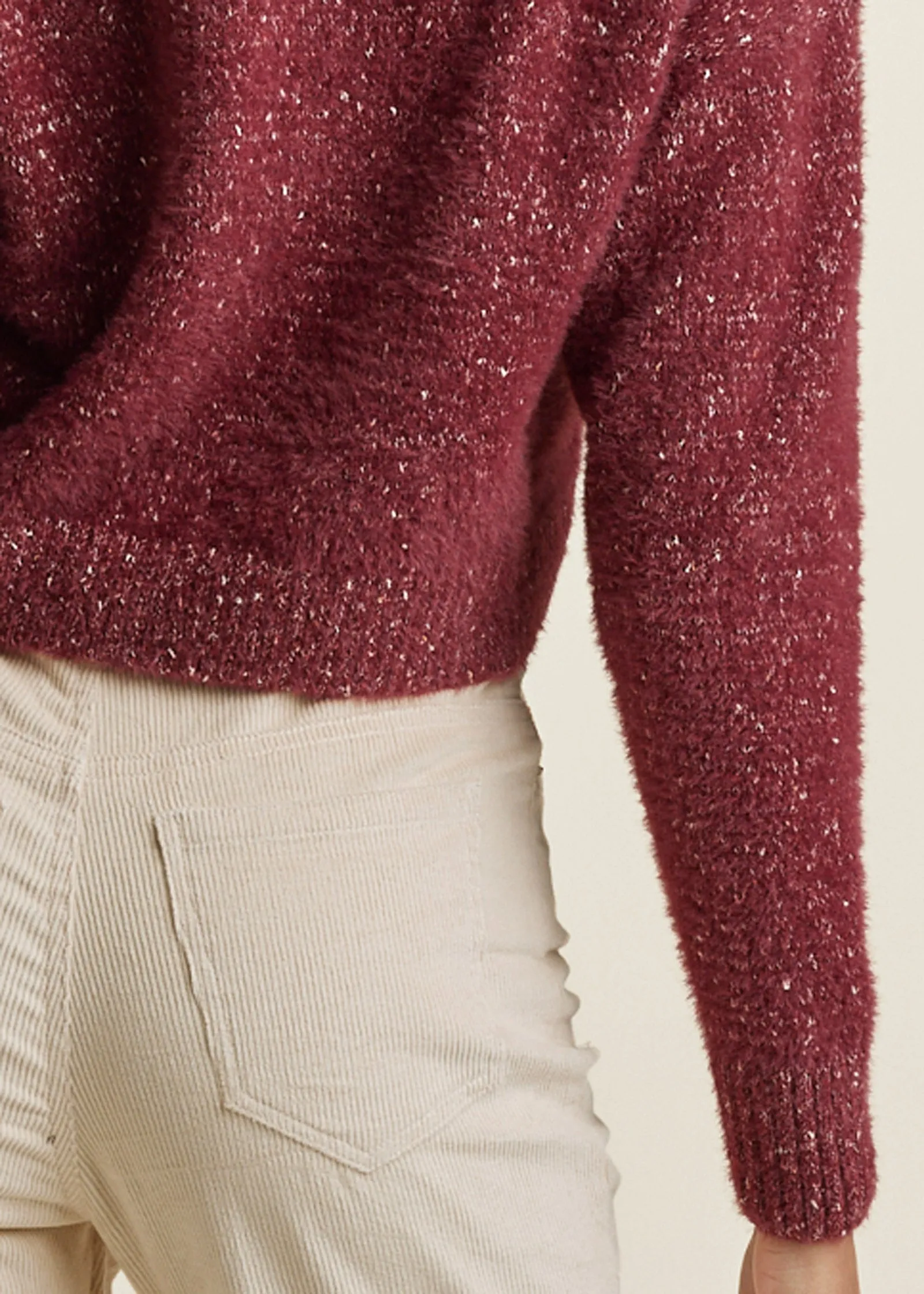 V-Neck Sweater - Burgundy