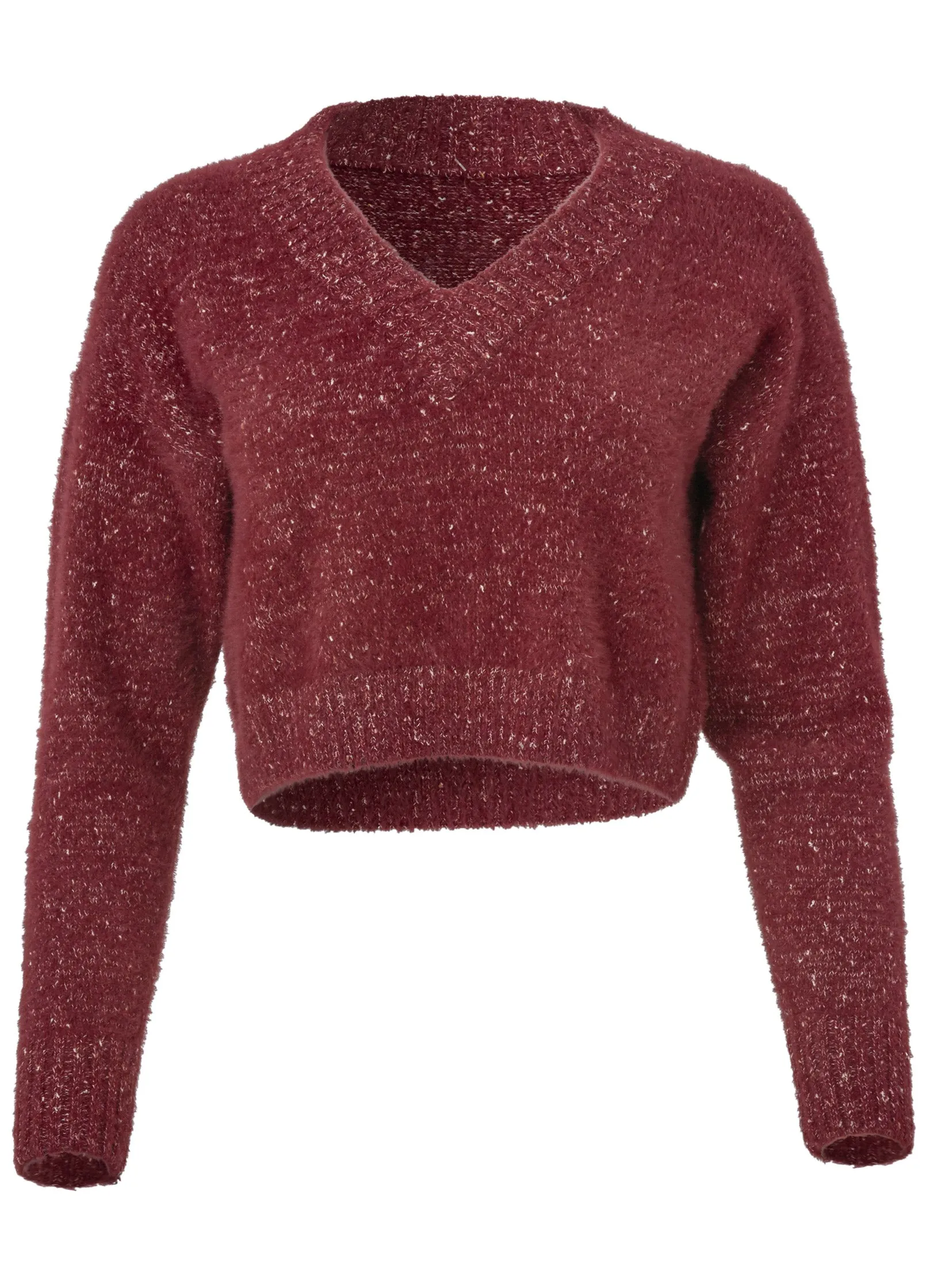 V-Neck Sweater - Burgundy