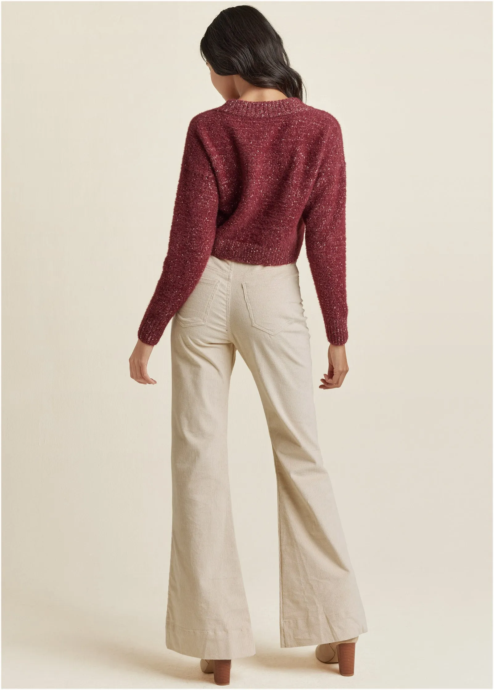 V-Neck Sweater - Burgundy